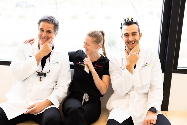 A DentalPros patient smiling after receiving care